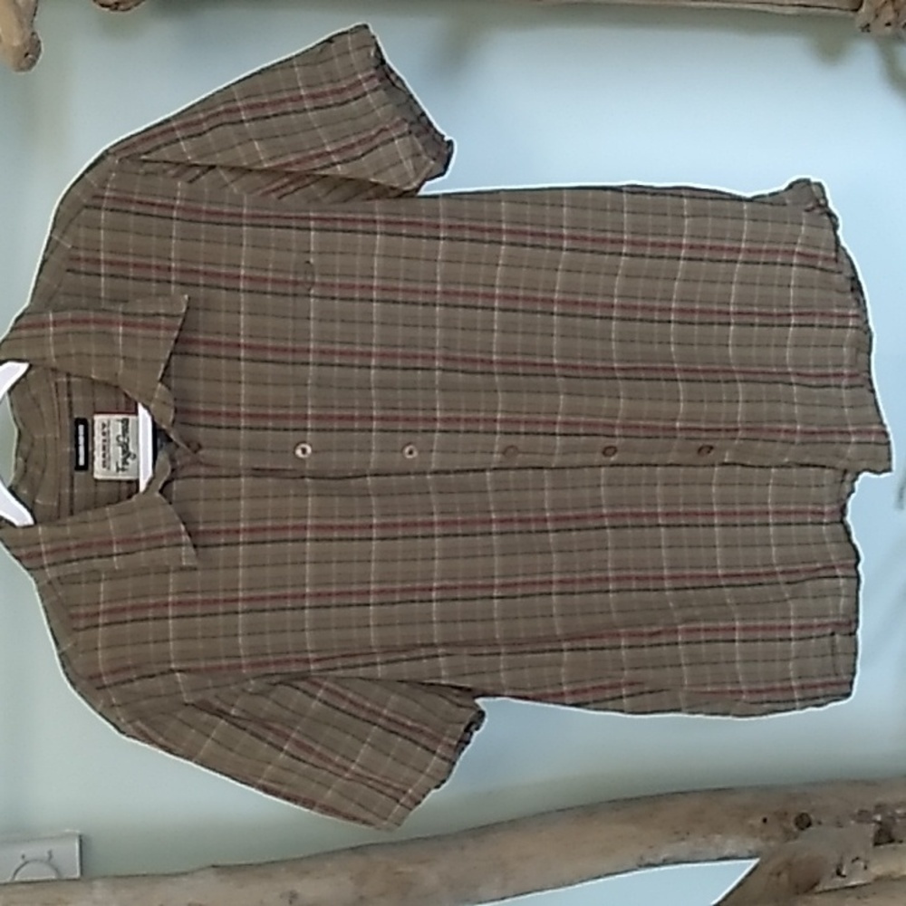 Oakley Men's Short Sleeve Plaid Button-Down Shirt - Brown & Red